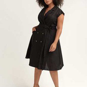 Belted Cotton Shirtdress - City Chic - BK - 14